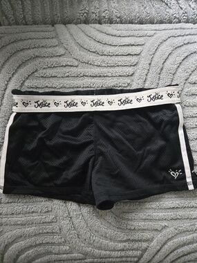 4 For $24 Justice GirlBlack Athletic Shorts with Fold Down Logo Band Size 8